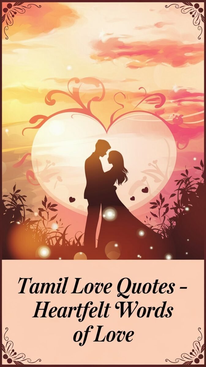 Tamil Love Quotes - Heartfelt Love Shayari in Tamil Language